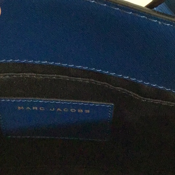 🆕 MARC JACOBS Little Big Shot Mini Tote Handle/Crossbody Bag Blue Sea Multi - Picture 13 of 16